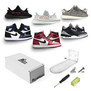 engineered edge sole showcase - 6 clear floating shoe shelves to display and showcase your sneaker collection - hardware included | shoe display shelf, wall shelf