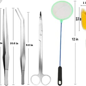 Lxiyu 7 in 1 Aquarium Aquascaping Tools Kits,Stainless Steel Aquarium Plant Tools Tweezers Scissors Scrapers for Aquarium Tank Clean Fish Tank Aquascape Tools Sets