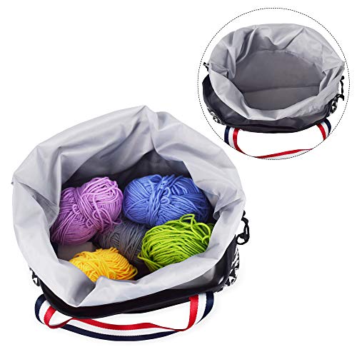 Crochet Bag Yarn Storage Tote, Knitting Bag Crochet Yarn Organizer Crochet Accessories and Supplies Crochet Bags and Totes,Black