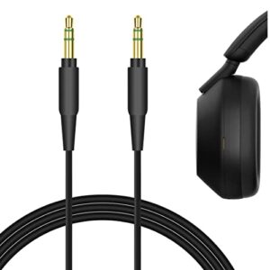 geekria quickfit audio cable compatible with sony wh-1000xm5 xb910n 1000xm4 1000xm3 ch710n ch700n wh-ch520 wh-ch720n wh-910n cable, 3.5mm aux replacement stereo cord (4 ft/1.2 m)