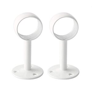 2 pieces of 32mm diameter curtain rod shower curtain wardrobe rod frame pipe flange, ceiling curtain hook, closet rod bracket, white surface treatment