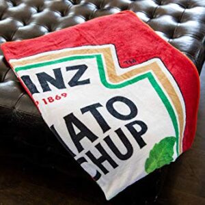 Heinz Ketchup Logo Plush Throw Blanket | Cozy Sherpa Wrap Covering for Sofa, Bed | Super Soft Lightweight Fleece Blanket | Geeky Home Decor | 45 x 60 Inches