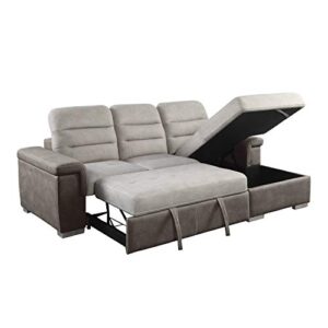 Lexicon Otis Living Room Sectional Sofa Sleeper with Storage, Two-Tone