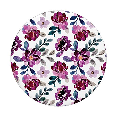 Beautiful Violet Floral Watercolor Flowers PopSockets PopGrip: Swappable Grip for Phones & Tablets