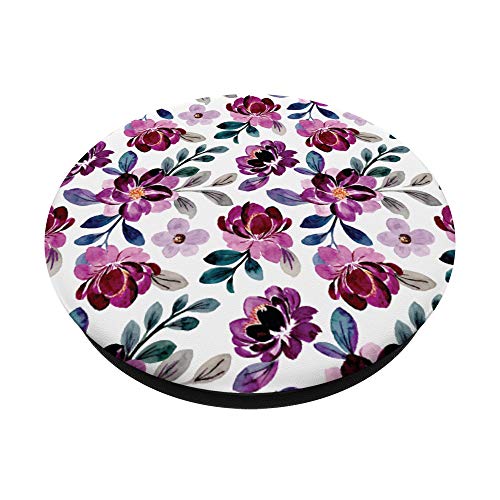 Beautiful Violet Floral Watercolor Flowers PopSockets PopGrip: Swappable Grip for Phones & Tablets