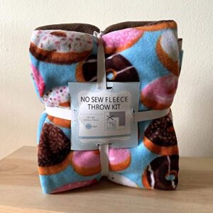 dozen donuts anti-pill no-sew throw fleece fabric kit (50x60)