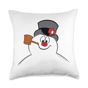 frosty the snowman frosty face throw pillow, 18x18, multicolor