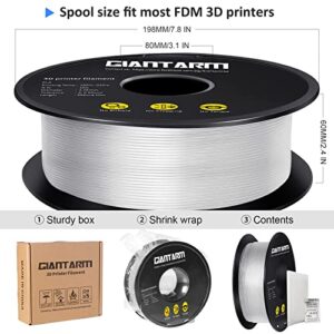 GIANTARM Transparent Clear PLA 3D Printer Filament 1kg(2.2lbs) Spool,1.75mm Dimensional Accuracy +/- 0.02mm, Vacuum Packaging, Fit for Most 3D Printer in Market