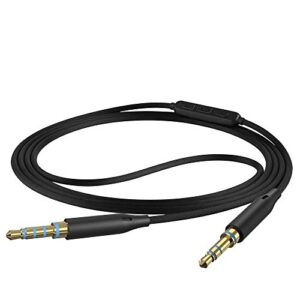GEEKRIA Audio Cable with Mic Compatible with Sony WH-CH520 WH-CH720N WH-910N Cable, 3.5mm Replacement Stereo Cord with Inline Microphone and Volume Control (4 ft / 1.2 m)