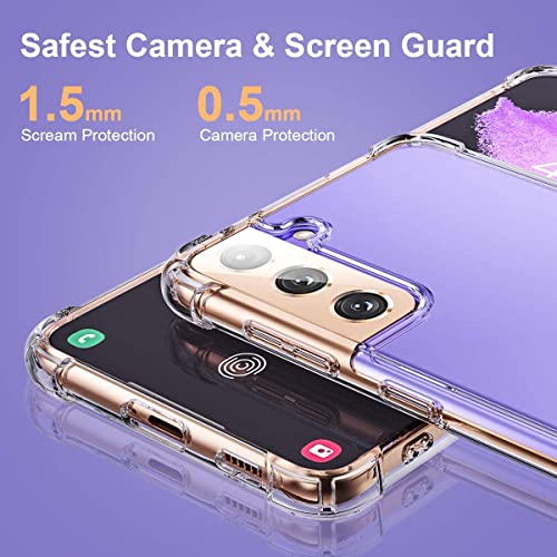 Galaxy S21 Case Crystal Clear Shockproof Bumper Protective Cell Phone Back Cover for Samsung Galaxy S21 5G Transparent TPU Slim Fit Flexible Skin for Men Women Boy Girl Rubber Silicone 4 Corners