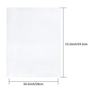 Pllieay 5 Pieces 7 Count Plastic Mesh Canvas Sheets for Embroidery, Acrylic Yarn Crafting, Knit and Crochet Projects (10.2 x 13.2 inch, Come with 4 Pieces Weaving Needles)