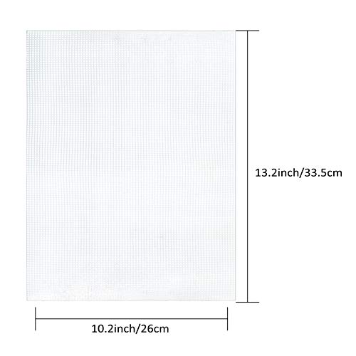 Pllieay 5 Pieces 7 Count Plastic Mesh Canvas Sheets for Embroidery, Acrylic Yarn Crafting, Knit and Crochet Projects (10.2 x 13.2 inch, Come with 4 Pieces Weaving Needles)