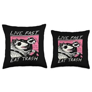 Vincent Trinidad Art Live Fast Eat Trash Throw Pillow, 16x16, Multicolor