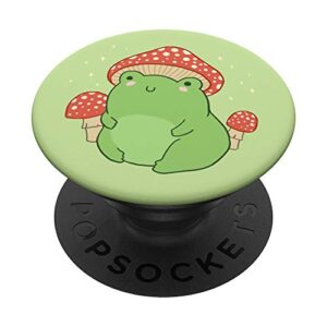 cute frog mushroom hat - cottagecore aesthetic popsockets swappable popgrip