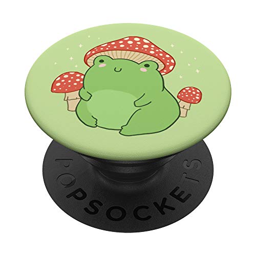 Cute Frog Mushroom Hat - Cottagecore Aesthetic PopSockets Swappable PopGrip