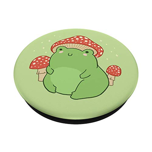 Cute Frog Mushroom Hat - Cottagecore Aesthetic PopSockets Swappable PopGrip