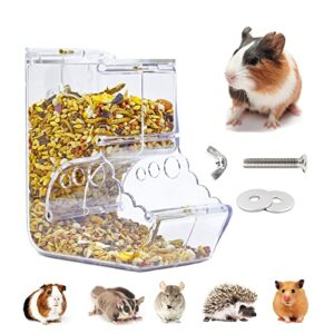 Hamsters Feeder Small Animals Automatic Dispenser Gravity Auto Dispensers Pet Pellets Food Storage Bowl - Dwarf Hamster Gerbils Mice Hedgehog Guinea Pig and Other Small Animal Ideal Feeding Station