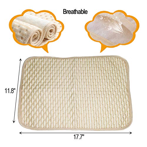 kathson Guinea Pig Cage Liner, 4 Pack Bedding Pads Washable Absorbent Reusable Waterproof Mats for Guinea Pig Rabbit Bunny Hamster Cat Puppy Small Animals