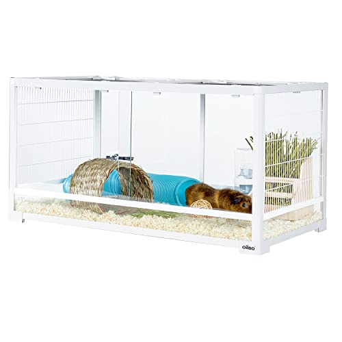 OIIBO 50 Gallon Reptile Terrarium,36" x 18" x 18" Knock Down Glass Reptile Tank, Sliding Door Terrariums Habitat for Reptiles Amphibians, Alternative Side Wire Mesh for Small Animals Use