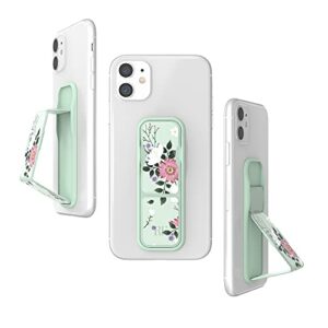 clckr richmond finch phone grip holder and expanding stand, universal finger grip kickstand compatible with iphone 14/13/12, samsung s22 and more, multiple viewing angles, sweet mint design