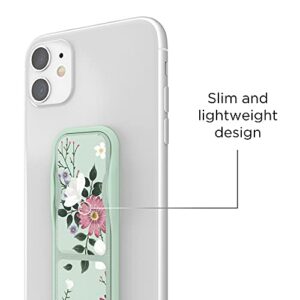 CLCKR Richmond Finch Phone Grip Holder and Expanding Stand, Universal Finger Grip Kickstand Compatible with iPhone 14/13/12, Samsung S22 and More, Multiple Viewing Angles, Sweet Mint Design