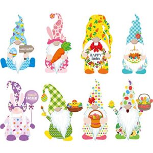 40 pieces funny easter gnomes cutouts stickers easter classroom decoration cutouts with glue point dots for school home office party favors bulletin board ornament holiday supplies, 8 designs