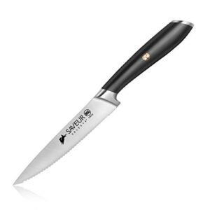 saveur selects 1026238 german steel forged 5" serrated utility knife