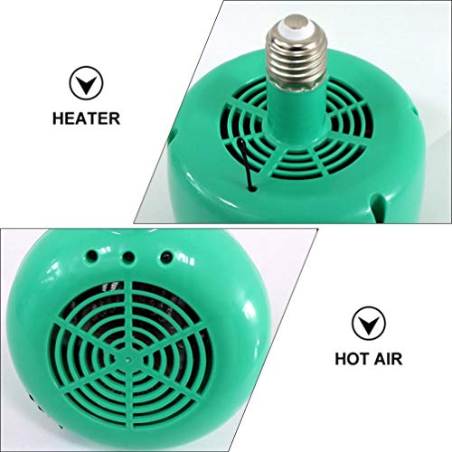 DOITOOL Pets Heat Lamp Adjustable Temperature Chicken Coop Heater Fan Pet Brooder Lamps for Lizard Turtle Aquarium Snake Green