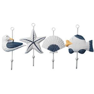 cabilock 4pcs mediterranean wall hooks nautical wall decor decorative single coat hanger for beach coastal theme party supplies