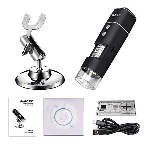 SVBONY SV606 USB Digital Microscope 50-1000x,Wireless Microscope for Phone, Handheld USB HD Inspection Camera, Compatible with Android, iOS Smartphone or Tablet, Windows Computers