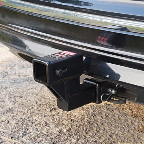 REYSUN 864122 Trailer Hitch Riser 2 inch Receiver Hitch Extension with 4-1/4 inch Rise/Drop, Solid Shank，Hitch Pin Kit Included…