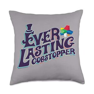 willy wonka chocolate factory everlasting gobstopper throw pillow, 18x18, multicolor