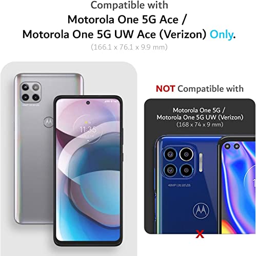 NZND Case for Motorola Moto One 5G Ace (One 5G UW Ace) with [Built-in Screen Protector], Full-Body Protective Shockproof Rugged Bumper Cover, Impact Resist Durable Phone Case (Marble Design Sapphire)