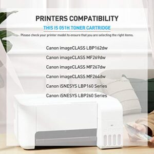 BAISINE Compatible 051H CRG-051H Toner Cartridge Replacement for Canon 051H imageCLASS LBP162dw MF264dw MF267dw MF269dw iSNESYS LBP160 LBP260 Series Printer - High Capacity 4,000 Pages (Black, 1 Pack)