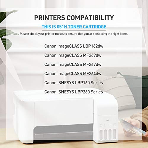 BAISINE Compatible 051H CRG-051H Toner Cartridge Replacement for Canon 051H imageCLASS LBP162dw MF264dw MF267dw MF269dw iSNESYS LBP160 LBP260 Series Printer - High Capacity 4,000 Pages (Black, 1 Pack)