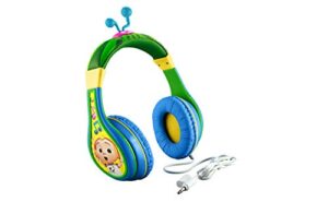 ekids cocomelon wired headphones for school, home or travel, includes share port