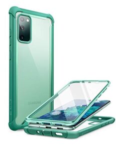 i-blason ares series designed for samsung galaxy s20 fe 5g case (2020 release), dual layer rugged clear bumper case with built-in screen protector (mintgreen)