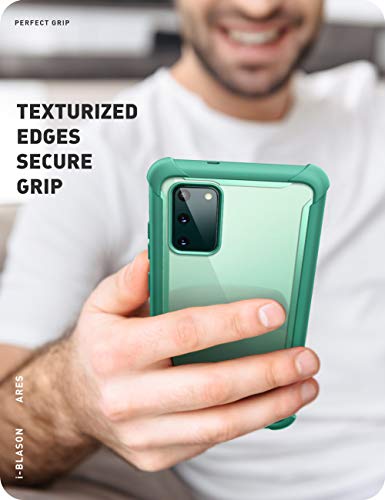 i-Blason Ares Series Designed for Samsung Galaxy S20 FE 5G Case (2020 Release), Dual Layer Rugged Clear Bumper Case with Built-in Screen Protector (MintGreen)