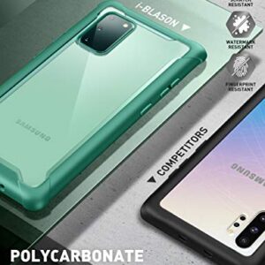 i-Blason Ares Series Designed for Samsung Galaxy S20 FE 5G Case (2020 Release), Dual Layer Rugged Clear Bumper Case with Built-in Screen Protector (MintGreen)