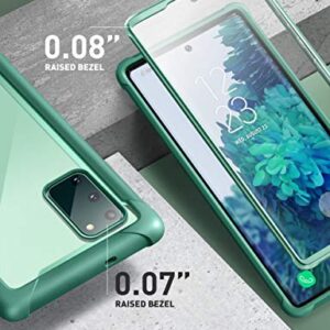 i-Blason Ares Series Designed for Samsung Galaxy S20 FE 5G Case (2020 Release), Dual Layer Rugged Clear Bumper Case with Built-in Screen Protector (MintGreen)