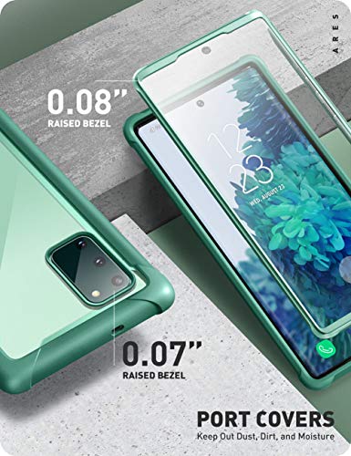 i-Blason Ares Series Designed for Samsung Galaxy S20 FE 5G Case (2020 Release), Dual Layer Rugged Clear Bumper Case with Built-in Screen Protector (MintGreen)