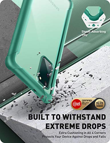 i-Blason Ares Series Designed for Samsung Galaxy S20 FE 5G Case (2020 Release), Dual Layer Rugged Clear Bumper Case with Built-in Screen Protector (MintGreen)