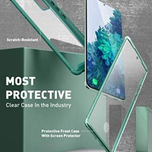 i-Blason Ares Series Designed for Samsung Galaxy S20 FE 5G Case (2020 Release), Dual Layer Rugged Clear Bumper Case with Built-in Screen Protector (MintGreen)