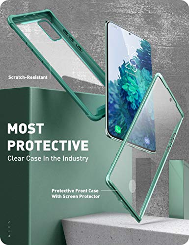 i-Blason Ares Series Designed for Samsung Galaxy S20 FE 5G Case (2020 Release), Dual Layer Rugged Clear Bumper Case with Built-in Screen Protector (MintGreen)