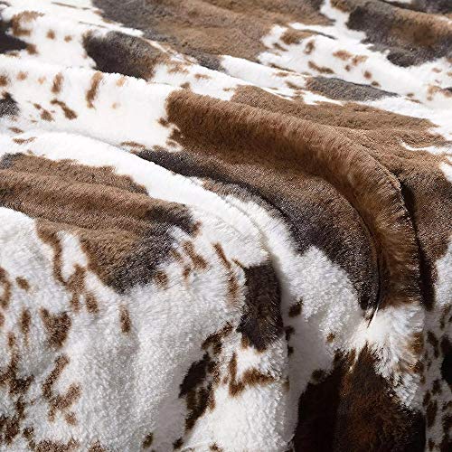 Member's Mark Luxury Faux Fur Throw (Various Prints) (Brown Cow)