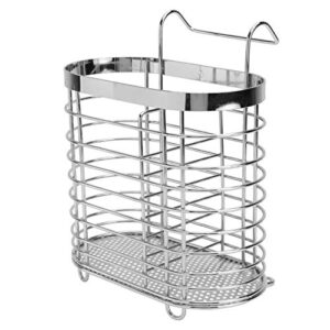 Cabilock Stainless Steel Utensil Drying Rack Basket Holder with Hook No Drilling Chopsticks Holder Spoon Fork Drainer Fork Basket Flatware Hanging Rack