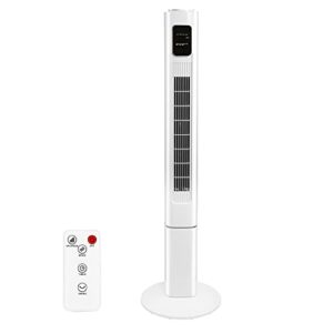 antarctic star tower fan oscillating fan quiet cooling remote control powerful standing 3 speeds wind modes bladeless floor fans portable bladeless fan for children bedroom home office (white, 47")