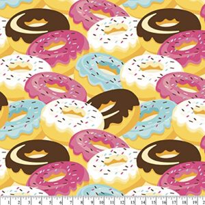 Donuts on Donuts Anti-Pill Premium No-Sew Throw Fleece Fabric Kit (72x60)