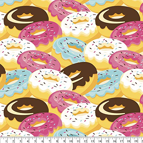 Donuts on Donuts Anti-Pill Premium No-Sew Throw Fleece Fabric Kit (72x60)