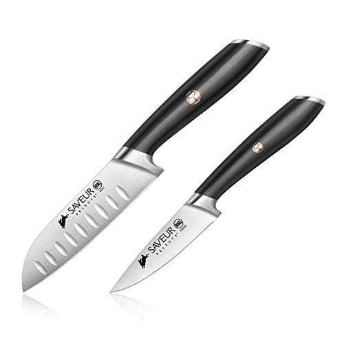 SAVEUR SELECTS 1026276 German Steel Forged 2-Piece Santoku and Paring Knife Set